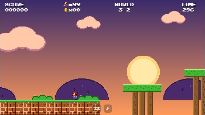 World 3-2 Sunset Treetops